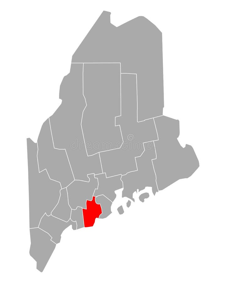 Map of Lincoln in Maine stock vector. Illustration of cartography