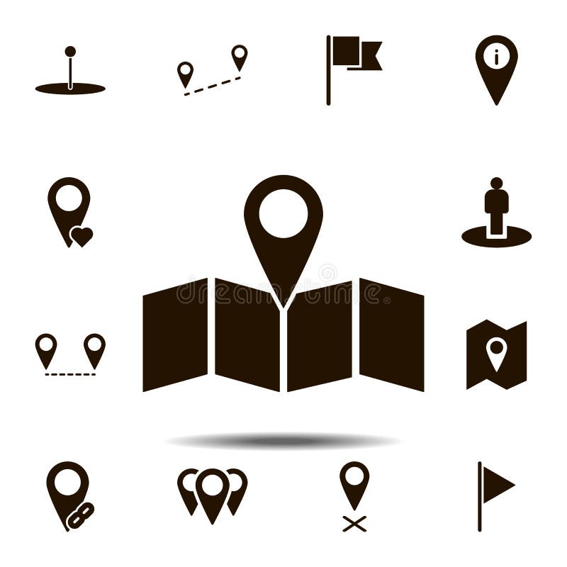 Map, Location Icon. Simple Glyph, Flat Vector Element of Location Icons ...