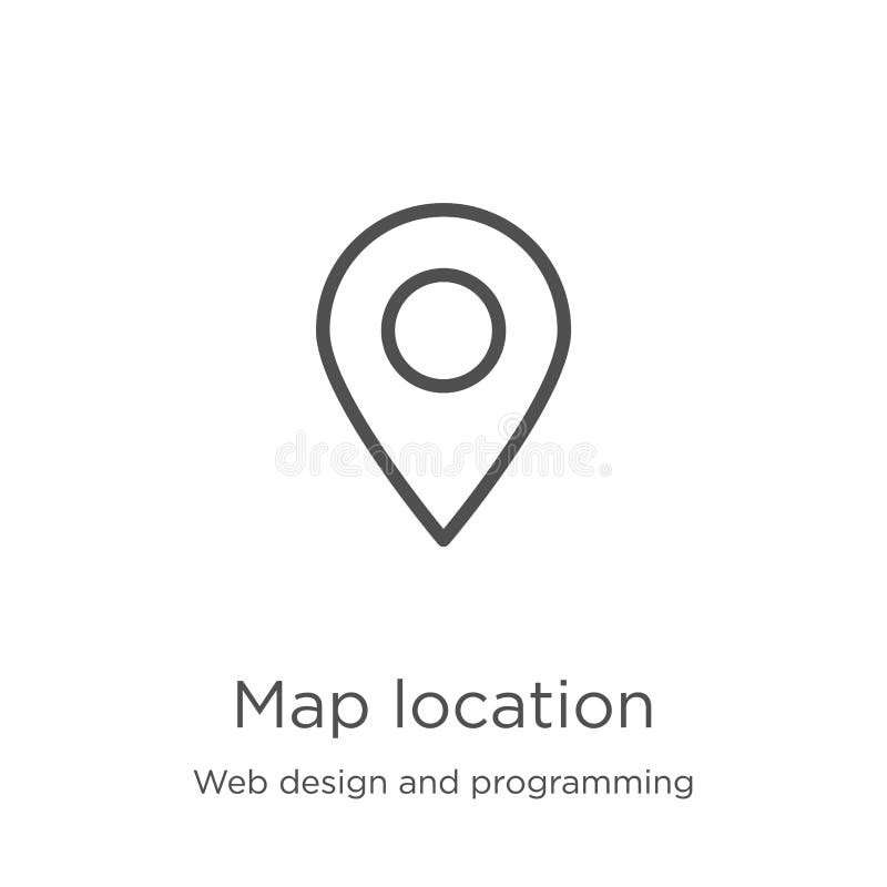 Map location icon vector from web design and programming collection. Thin line map location outline icon vector illustration. royalty free illustration