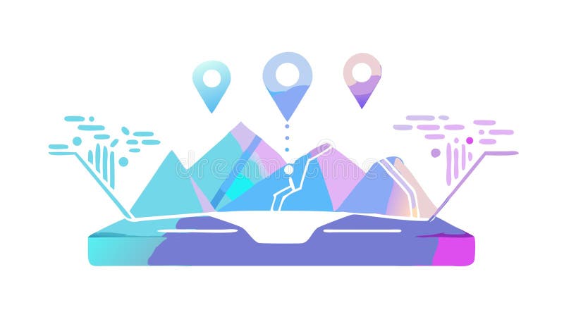 Map with Location Pins, Geographic Data, vector design Generative AI stock illustration