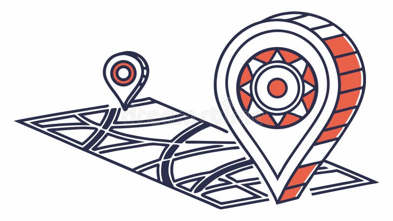 Map Marker Abstract Geometric Path, vector design Generative AI vector illustration