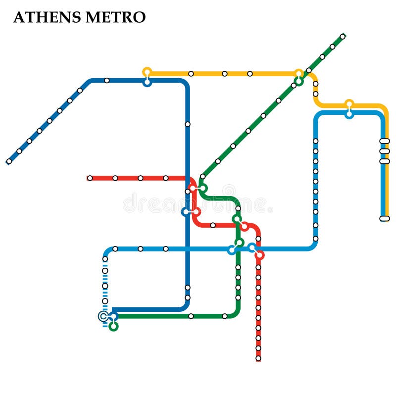 Athens subway City map stock vector. Illustration of format - 113558861