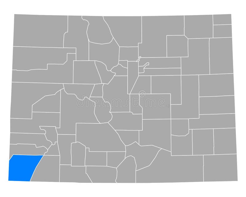 Map of Montezuma County in Colorado Stock Vector Illustration of
