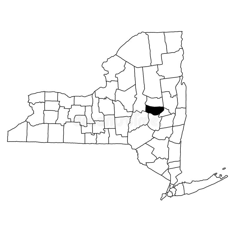 Map of Montgomery County in New York State on White Background. Single