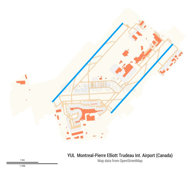 Map of Montreal Pierre Elliott Trudeau International Airport. IATA code