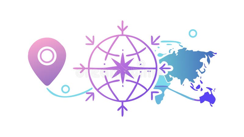 Map with Multiple Location Pins and Network, vector design Generative AI royalty free illustration