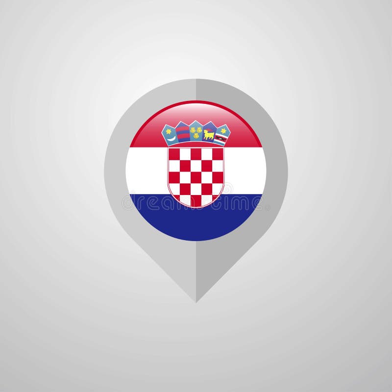 Map Navigation pointer with Croatia flag design vector vector illustration