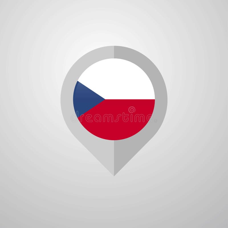 Map Navigation pointer with Czech Republic flag design vector vector illustration