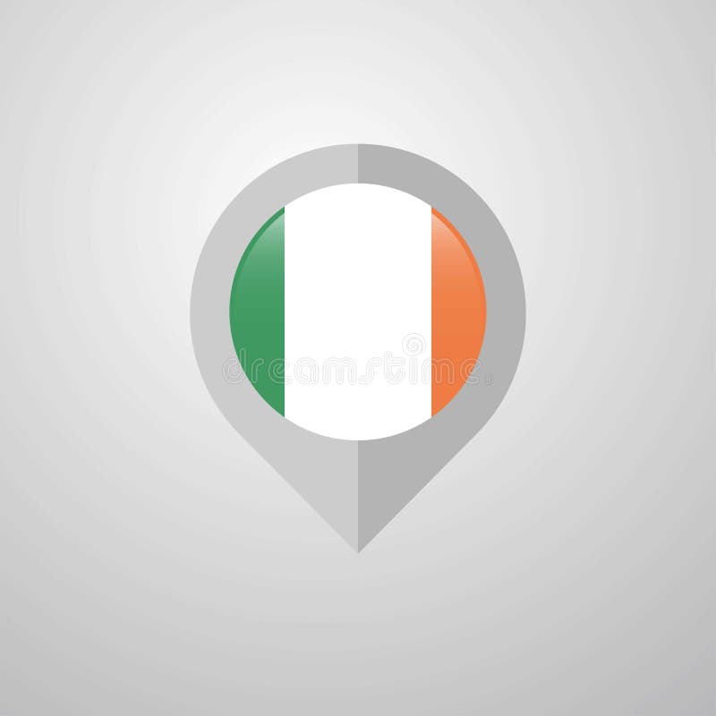 Map Navigation pointer with Ireland flag design vector royalty free illustration
