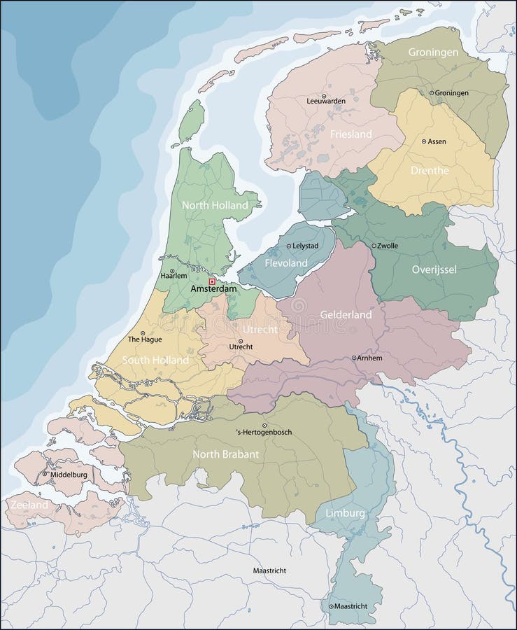 Map of Netherlands stock vector. Illustration of hagu - 97245854