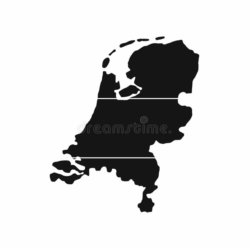 Map of Netherlands Icon, Simple Style Stock Illustration - Illustration ...