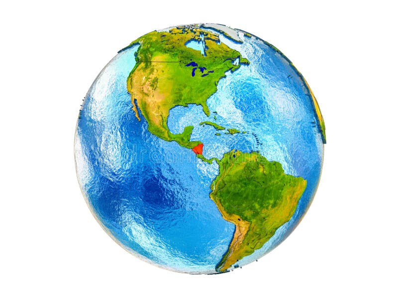 Nicaragua on Model of Earth Stock Photo - Image of highlighted ...