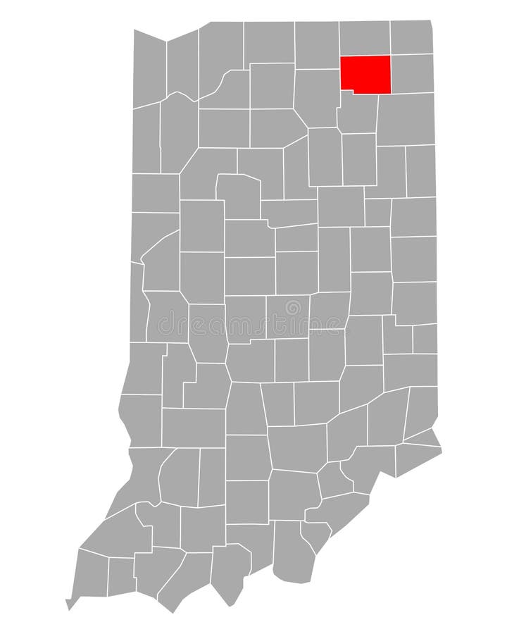 Map of Noble in Indiana stock vector. Illustration of region 189775206