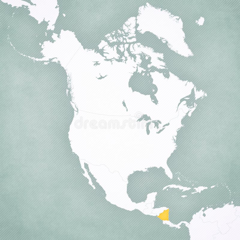 Map of North America - Nicaragua Stock Illustration - Illustration of