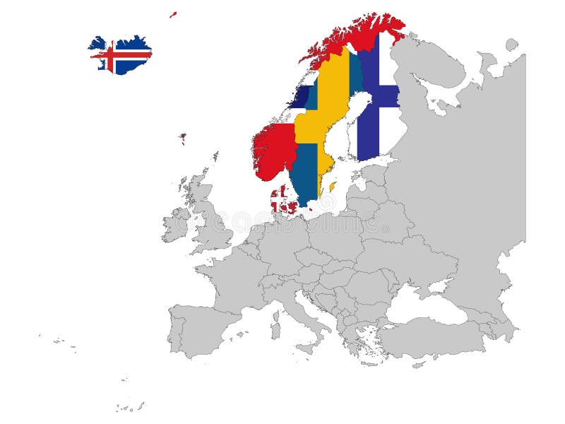 Nordic countries map hi-res stock photography and images - Alamy