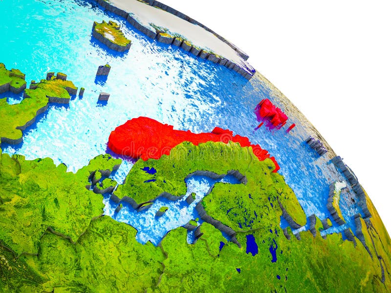 Map Of Norway On 3d Earth Stock Image Image Of Globe