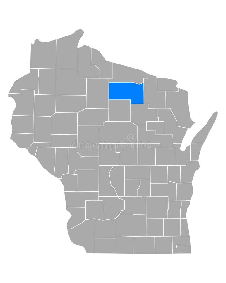 Map of Oneida in Wisconsin stock vector. Illustration of gray 189775285