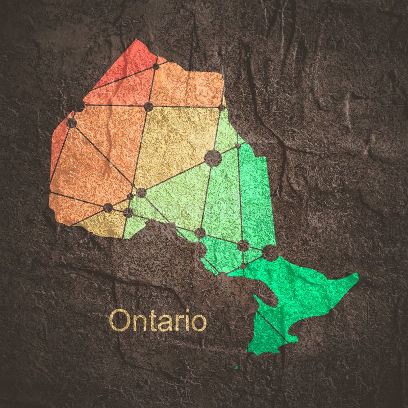 Map of Ontario. Concept of Travel and Geography of Canada. Stock