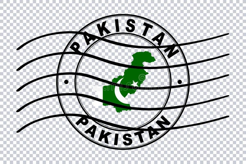 map-of-pakistan-postal-passport-stamp-travel-stamp-stock-illustration