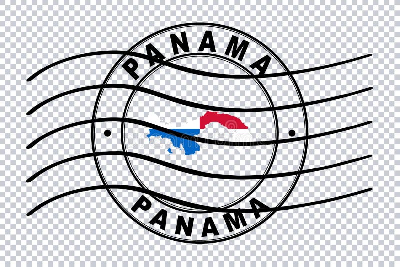 Map of Panama, Postal Passport Stamp, Travel Stamp Stock Illustration