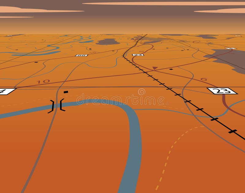 Map perspective vector illustration