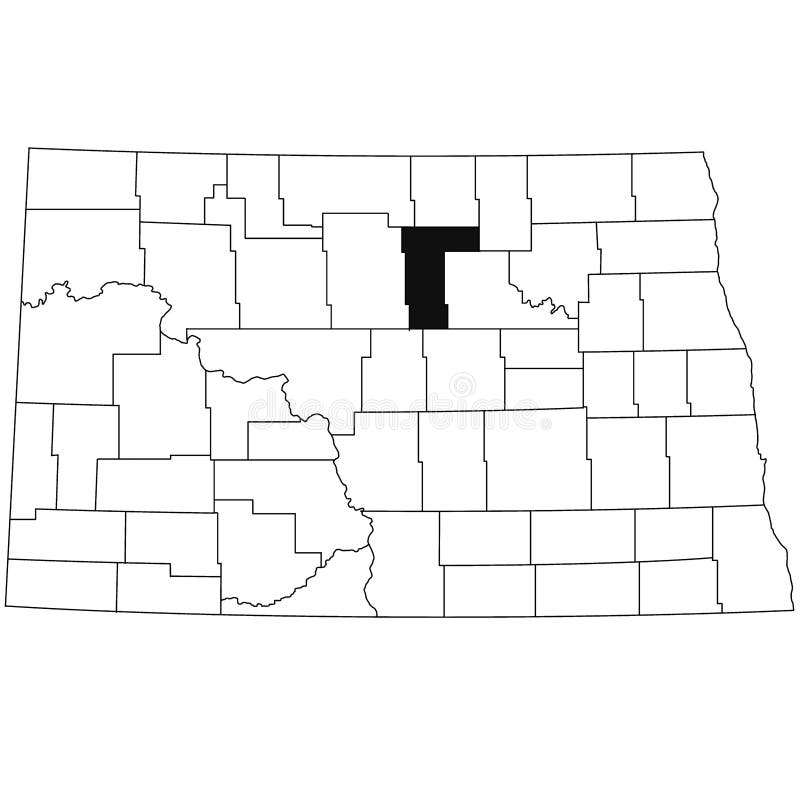 Map of Pierce County in North Dakota State on White Background. Single County Map Highlighted by
