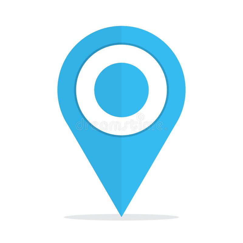 Map Pin Location Sign Blue Icon On White Background Stock Illustration