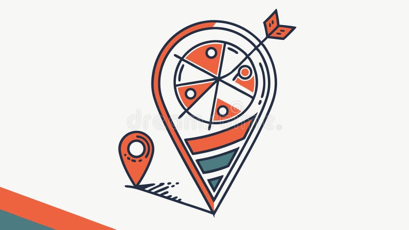 Map Pin with Swirling Abstract Pattern, vector design Generative AI royalty free illustration