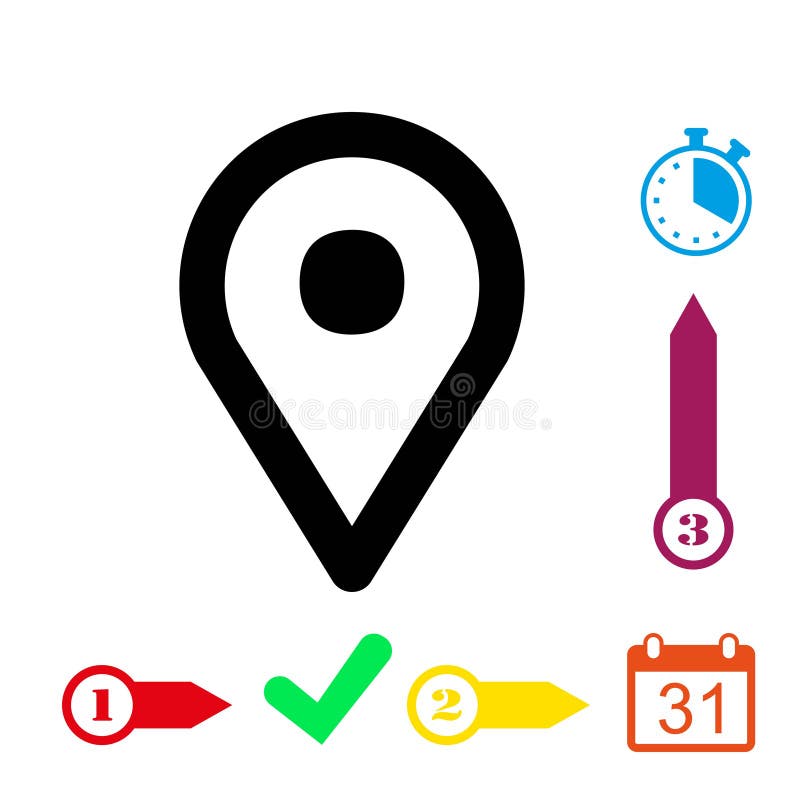 Map pointer icon stock vector illustration flat design stock illustration