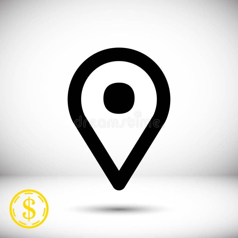 Map pointer icon stock vector illustration flat design stock illustration