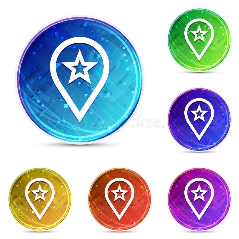 Map pointer star icon digital abstract round buttons set illustration vector illustration Map pointer star icon digital abstract round buttons set illustration vector illustration