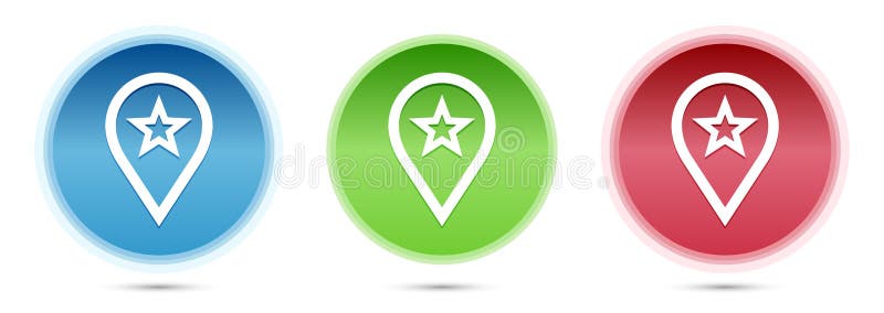 Map pointer star icon glass round buttons set illustration stock illustration Map pointer star icon glass round buttons set illustration stock illustration