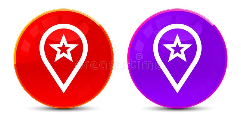 Map pointer star icon glossy round buttons illustration stock illustration Map pointer star icon glossy round buttons illustration stock illustration