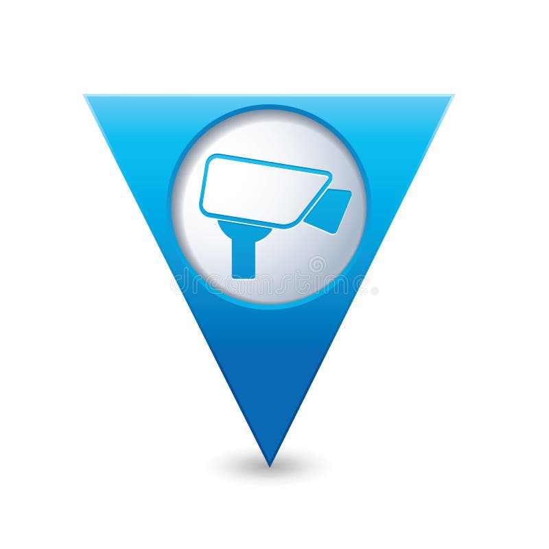 Map Pointer with Camera Icon Stock - Map Pointer Surveillance Camera Icon Vector Illustration 106773002