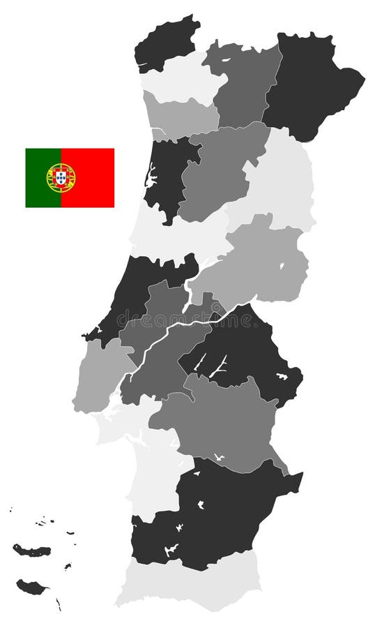 Portugal Map Administrative Divisions Isolated on White. No Text Stock  Vector - Illustration of continent, cartography: 145581760