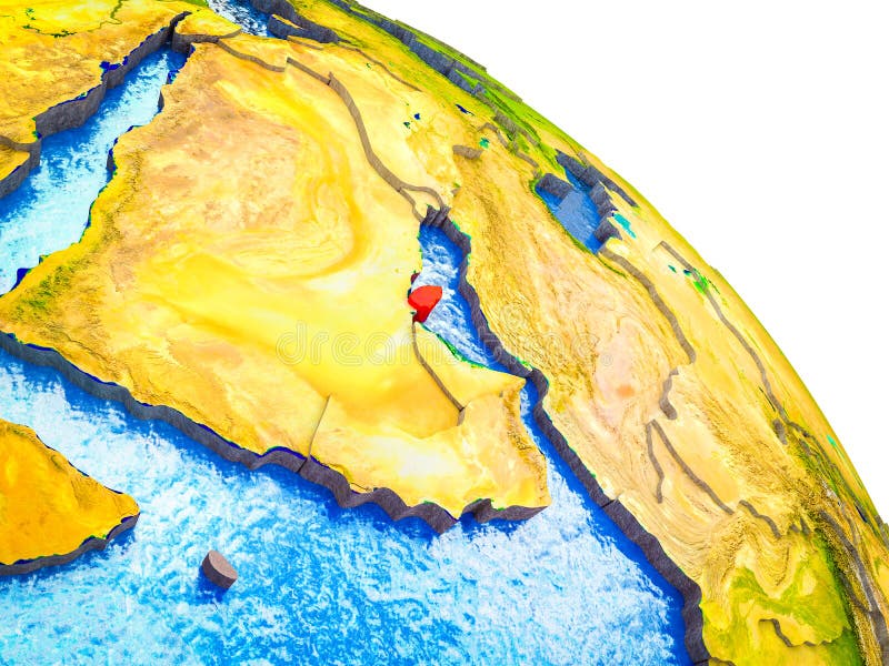 Map of Qatar on 3D Earth stock illustration. Illustration of asian - 130008082
