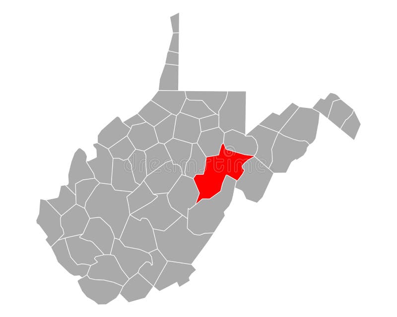 Map of Randolph in West Virginia Stock Vector Illustration of vector