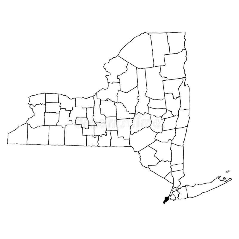 Map of Richmond County in New York State on White Background. Single County Map Highlighted by
