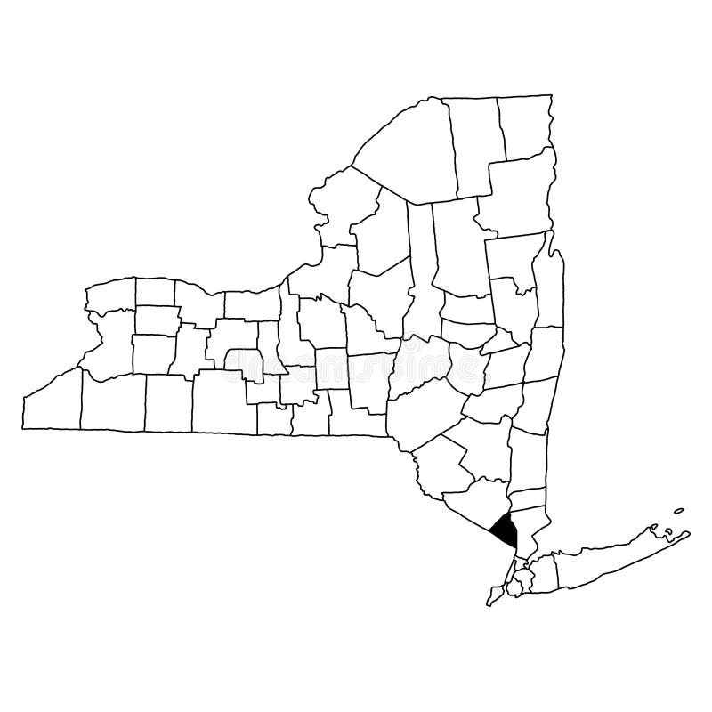 Map of Rockland County in New York State on White Background. Single