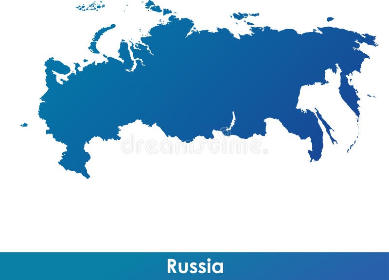 Карта россии силуэт вектор