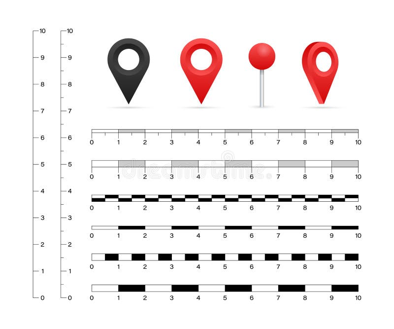 Ruler with measurement scale. Sketch. Tool for measuring distances