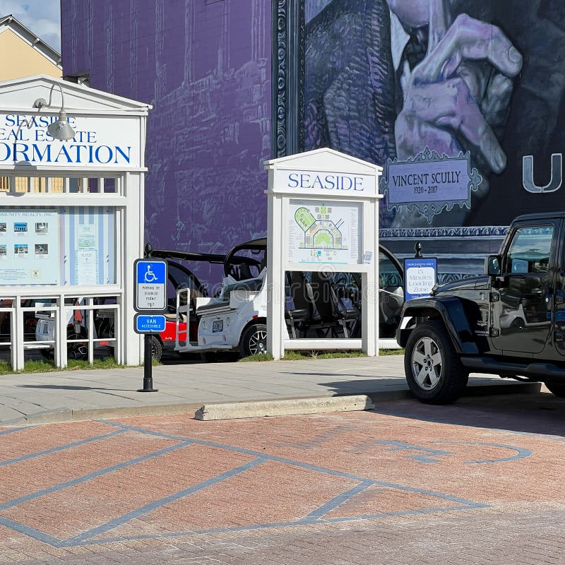 The Map of Seaside in the Square in Downtown Seaside, FL Editorial