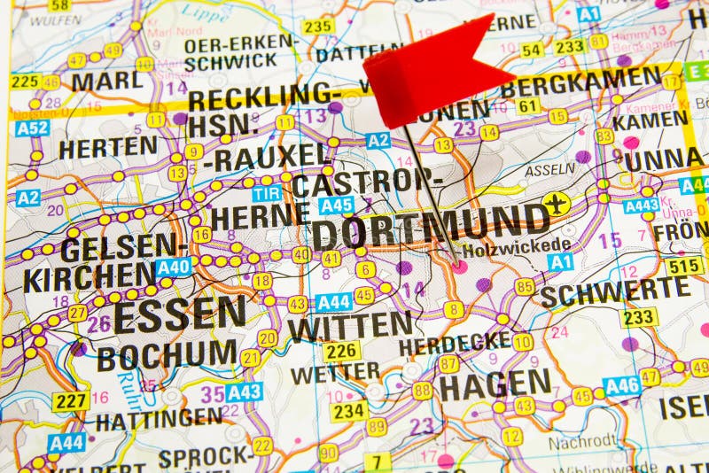 Map of the selected city Dortmund, Germany
