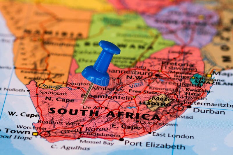 Map of South africa stock photos