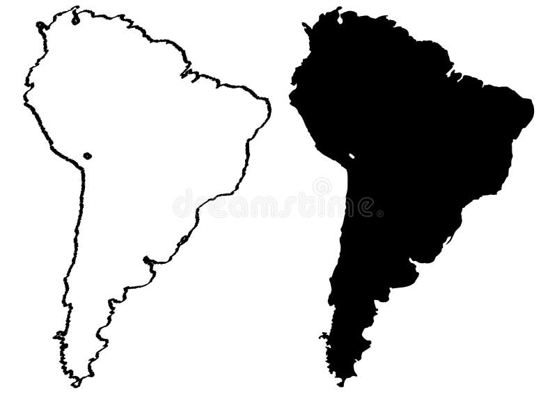 Map of South America illustration