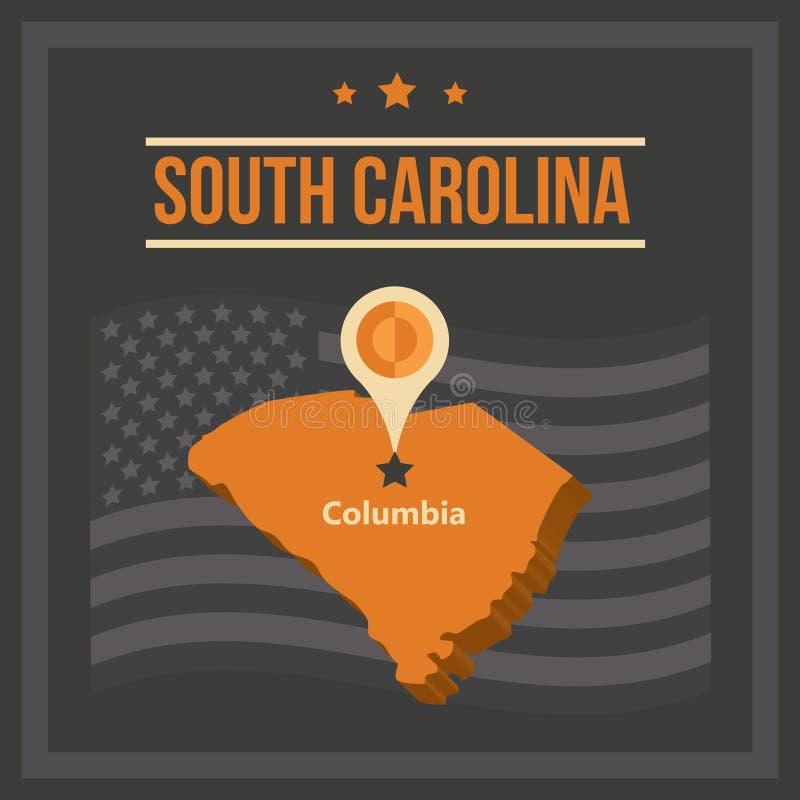 Map of South Carolina State. Vector Illustration Decorative Design
