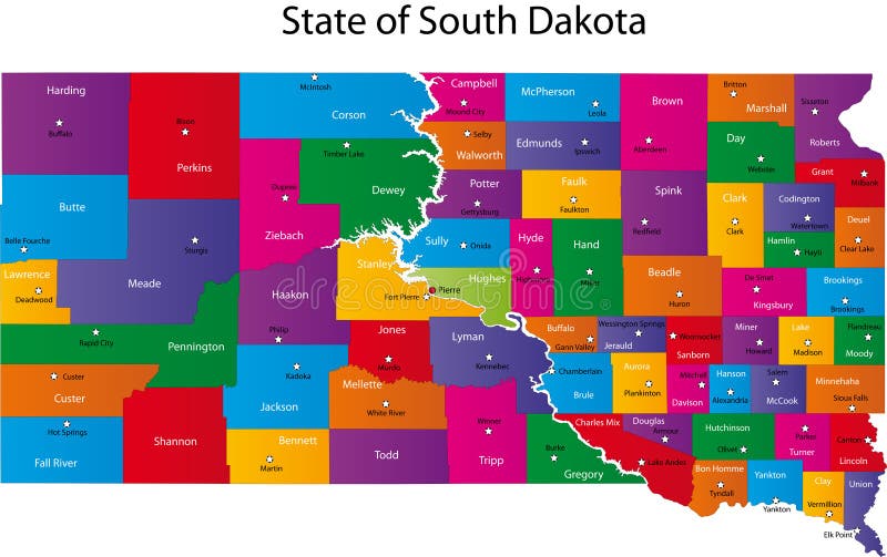 Map of South Dakota state royalty free illustration Map of South Dakota state royalty free illustration