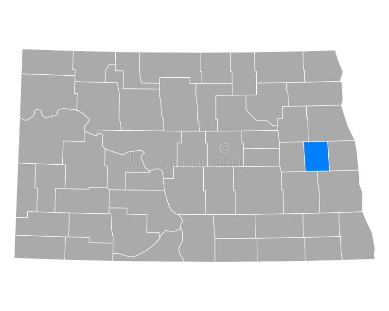 Location Map of the Steele County of North Dakota, USA Stock Vector