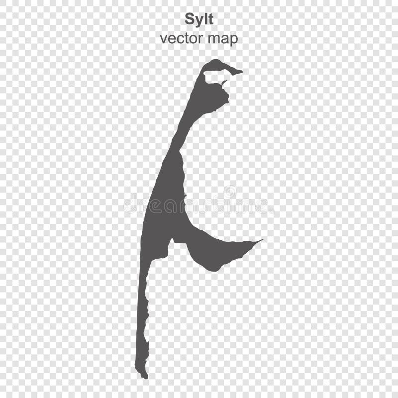 Map of Sylt island on transparent background - vector design element