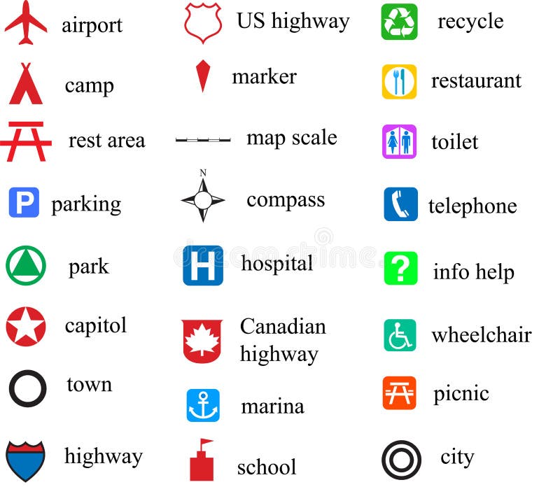 Map Symbols And Names